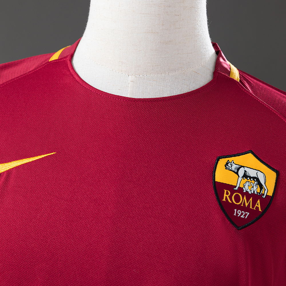 Roma 2017/18 Home Long Sleeve Retro Jersey – Vintage Replica Football Soccer Shirt – S–XXL