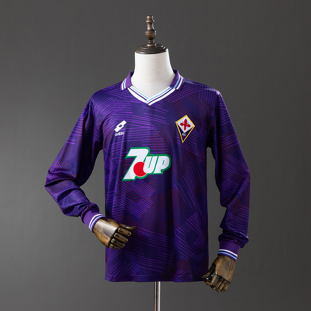 Fiorentina 1992/93 Home Long Sleeve Retro Jersey – Vintage Replica Football Soccer Shirt – S–XXL