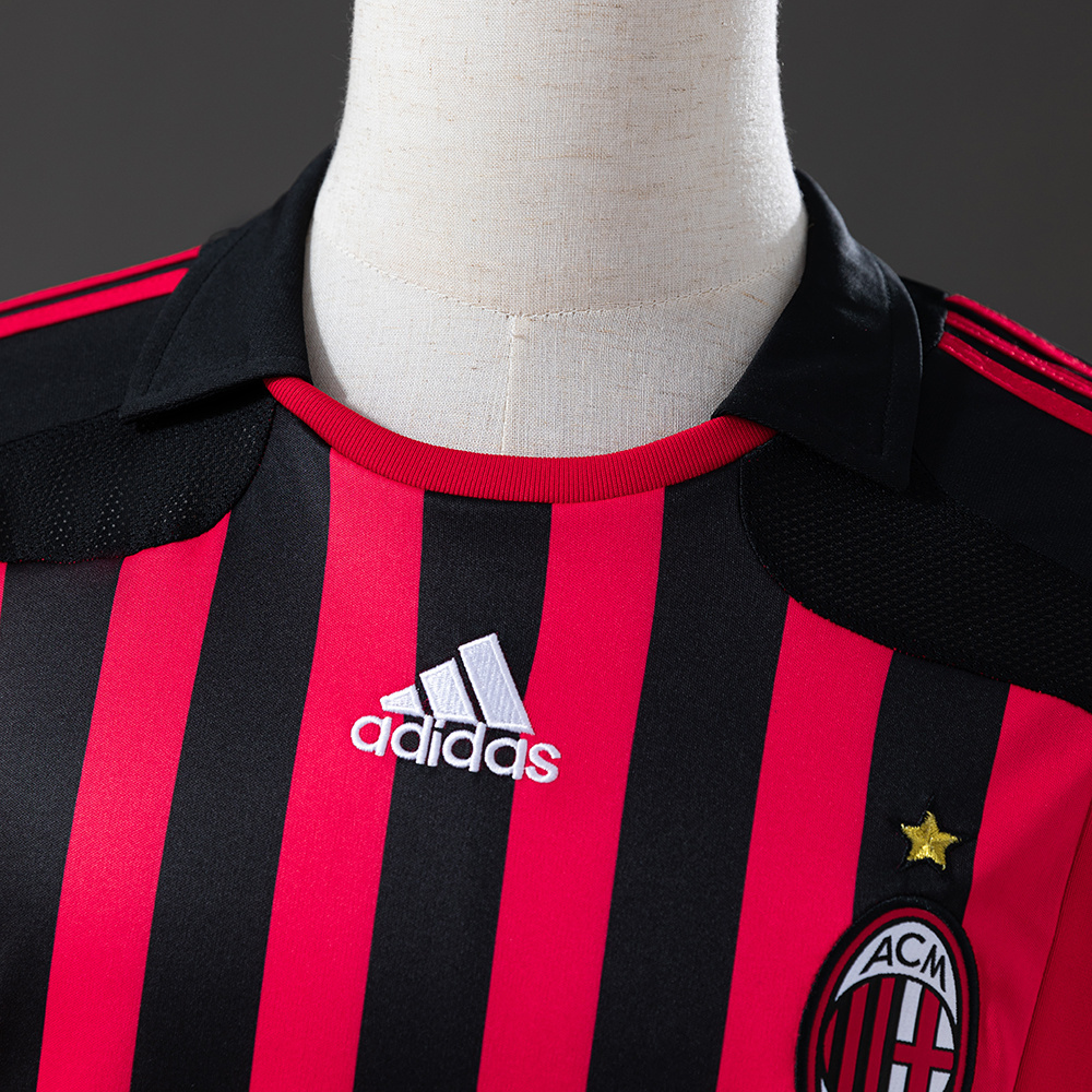 AC Milan 2007/08 Home Long Sleeve Retro Jersey – Vintage Replica Football Soccer Shirt – S–XXL