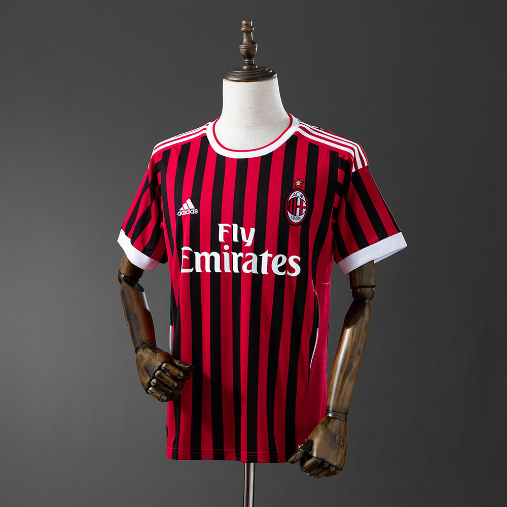 AC Milan 2011/12 Home Retro Jersey – Vintage Replica Football Soccer Shirt – S–4XL