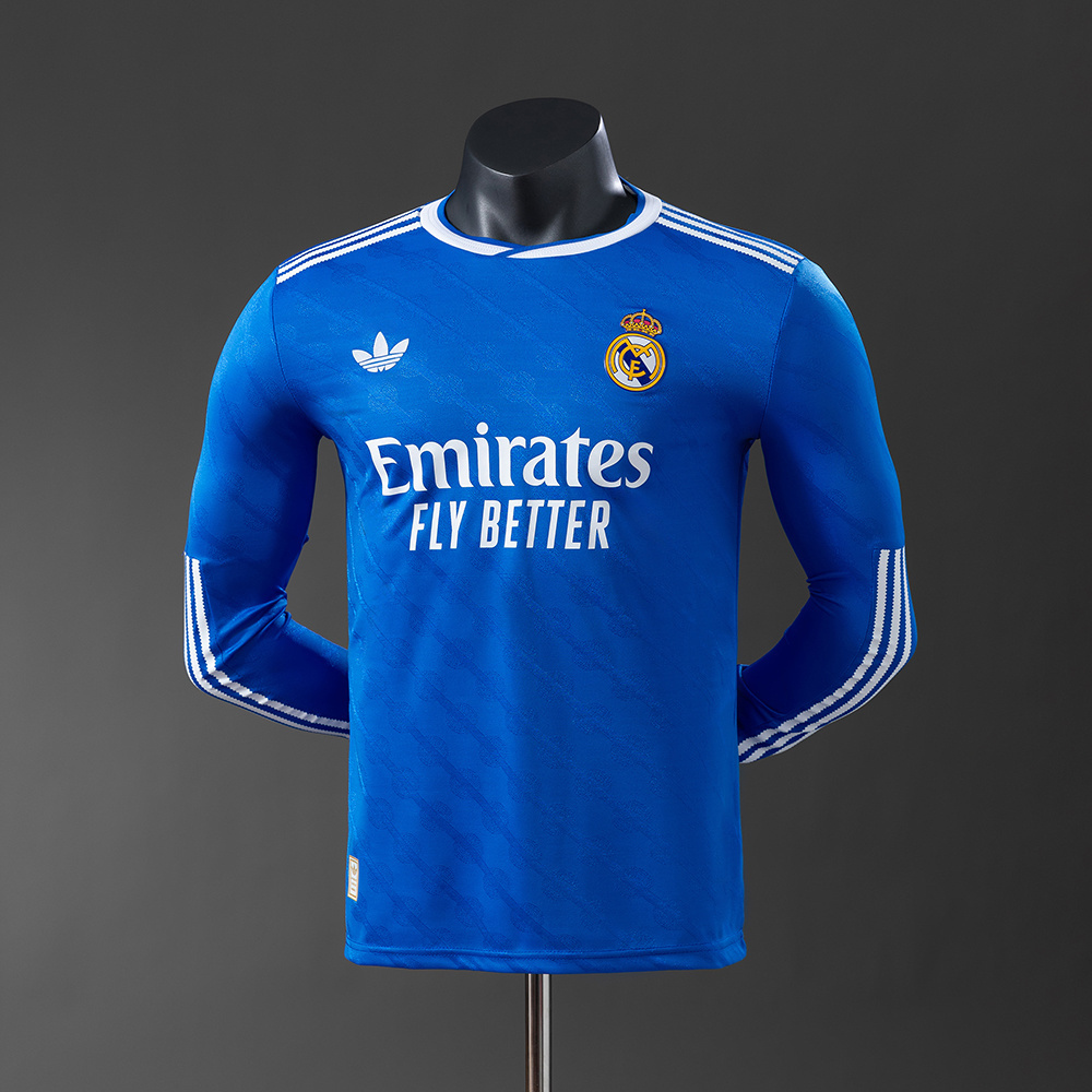 Real Madrid 25/26 Player Version Third Away Long Sleeve Jersey – Replica Football Soccer Shirt – S–3XL