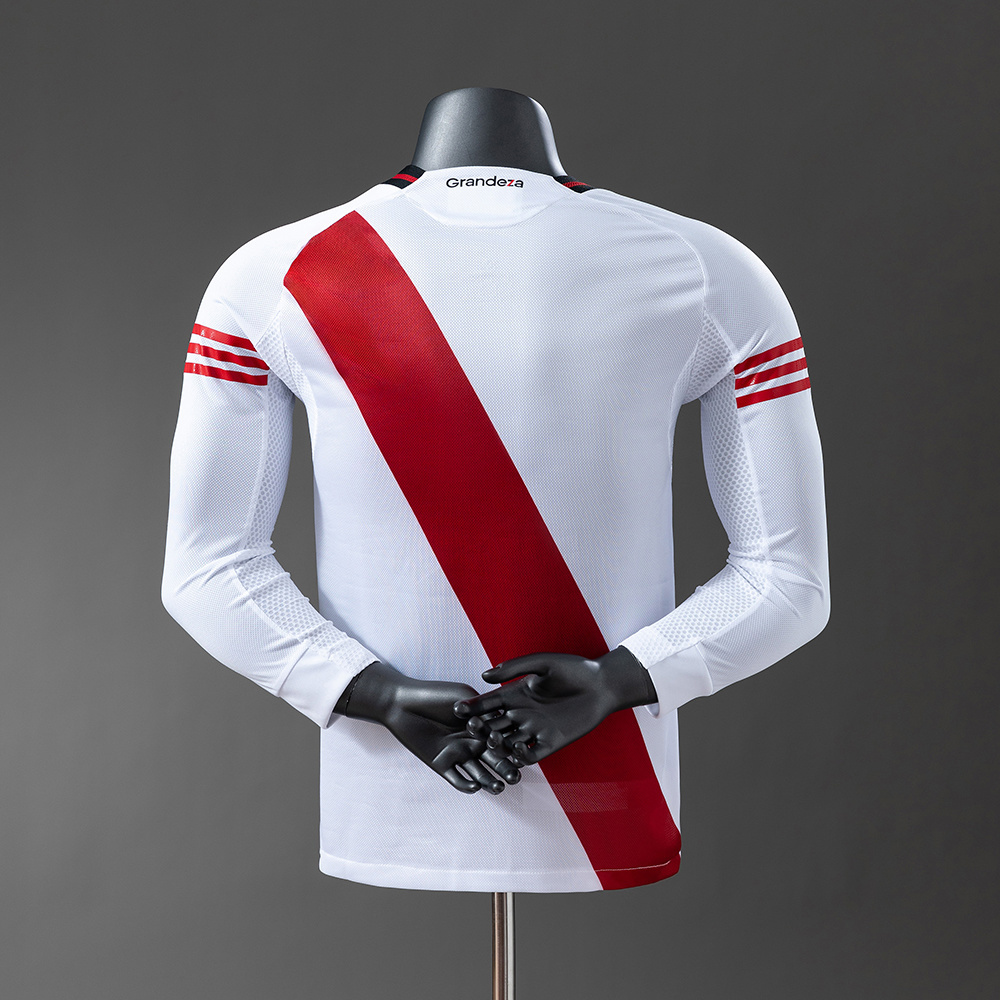 River Plate 25/26 Player Version Home Long Sleeve Jersey – Replica Football Soccer Shirt – S–4XL