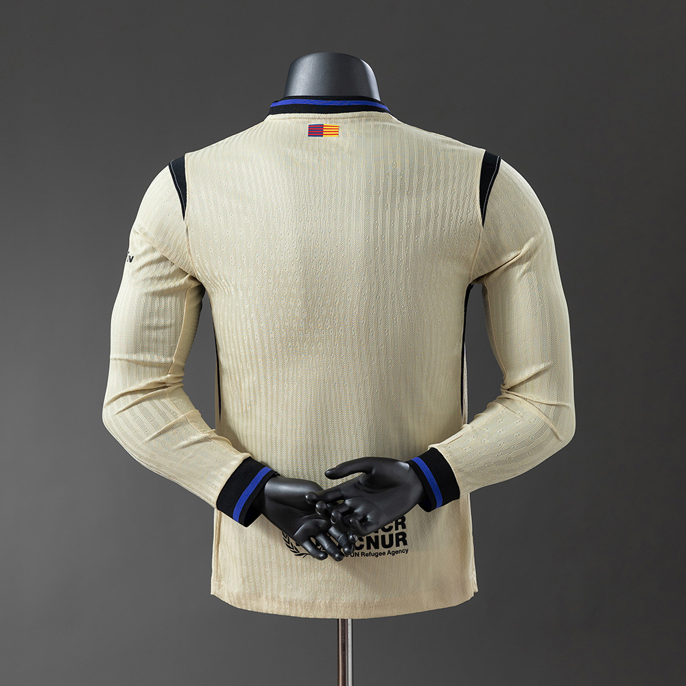 Barcelona 25/26 Player Version Away Long Sleeve Jersey – Replica Football Soccer Shirt – S–3XL