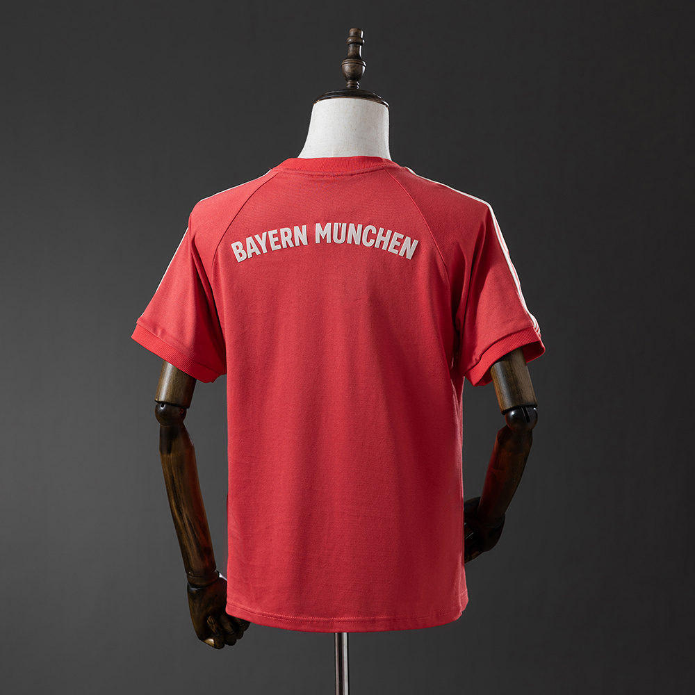 Bayern Munich Adicolor Classics 3-Stripes Red T-Shirt – Replica Football Lifestyle Shirt – Size S–3XL
