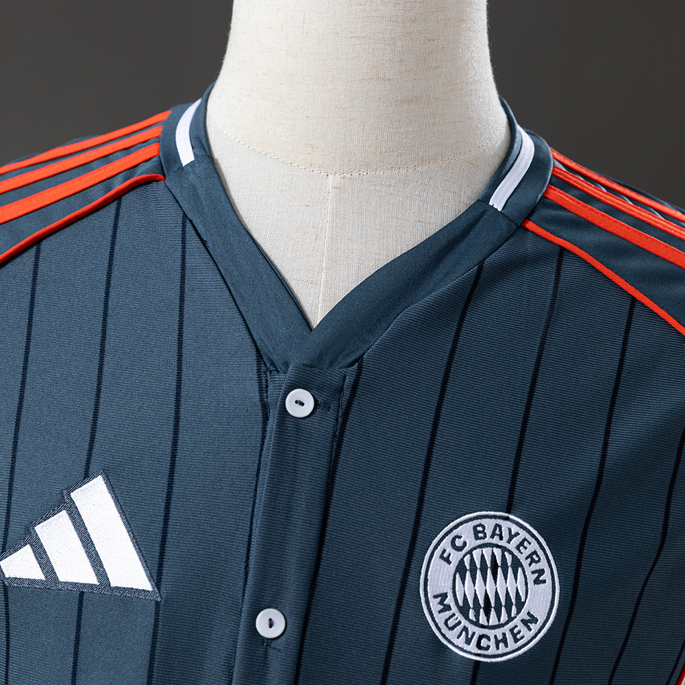 Bayern Munich 25/26 US Pack Full-Button Baseball Jersey Black – Replica Football Soccer Shirt – Size S–4XL