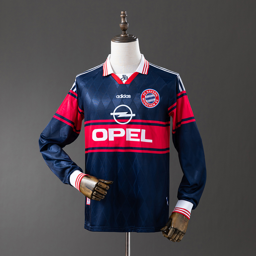 Bayern Munich 1997/99 Away Long Sleeve Retro Jersey – Vintage Replica Football Soccer Shirt – Size S–XXL