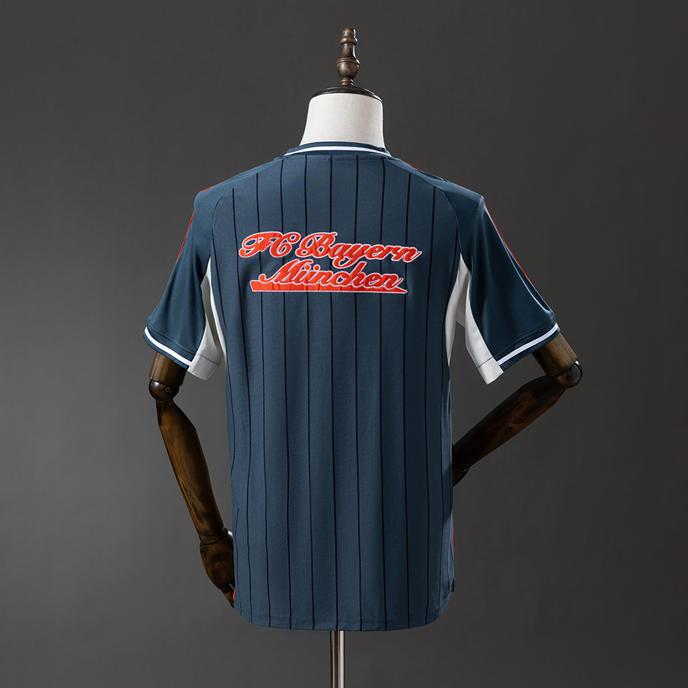 Bayern Munich 25/26 US Pack Full-Button Baseball Jersey Black – Replica Football Soccer Shirt – Size S–4XL