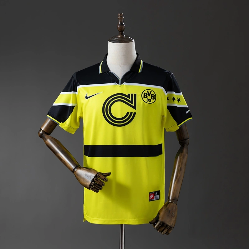 Borussia Dortmund 1996/97 Home Retro Jersey – Vintage Replica Football Soccer Shirt – Size S–XXL