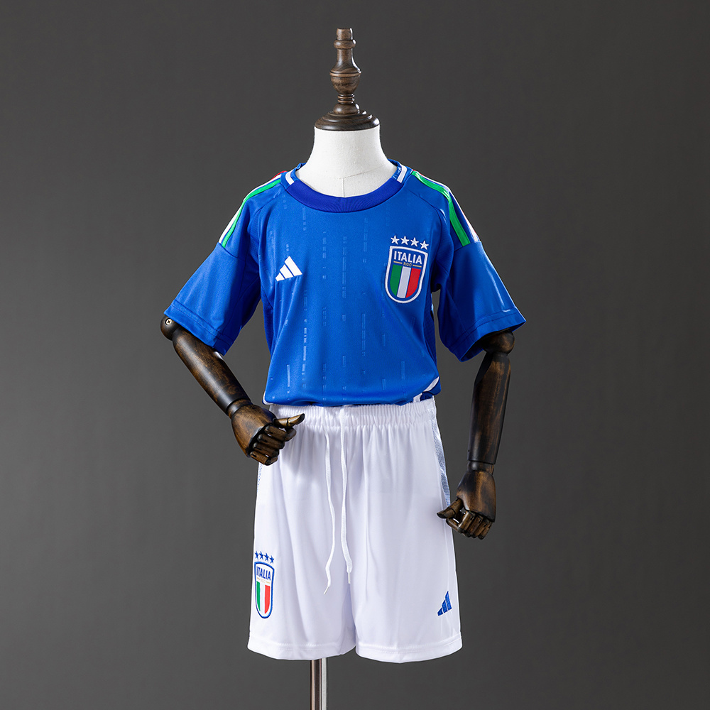 Italy 2024/25 Home Kids Kit Jersey – Replica Football Soccer Shirt – Size 16–28