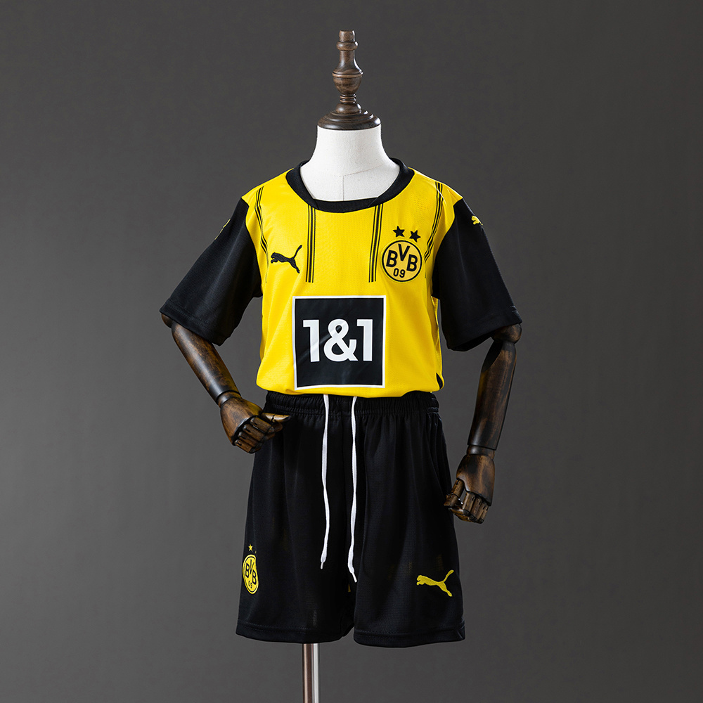Borussia Dortmund 24/25 Home Kids Kit Jersey – Replica Football Soccer Shirt – Size 16–28