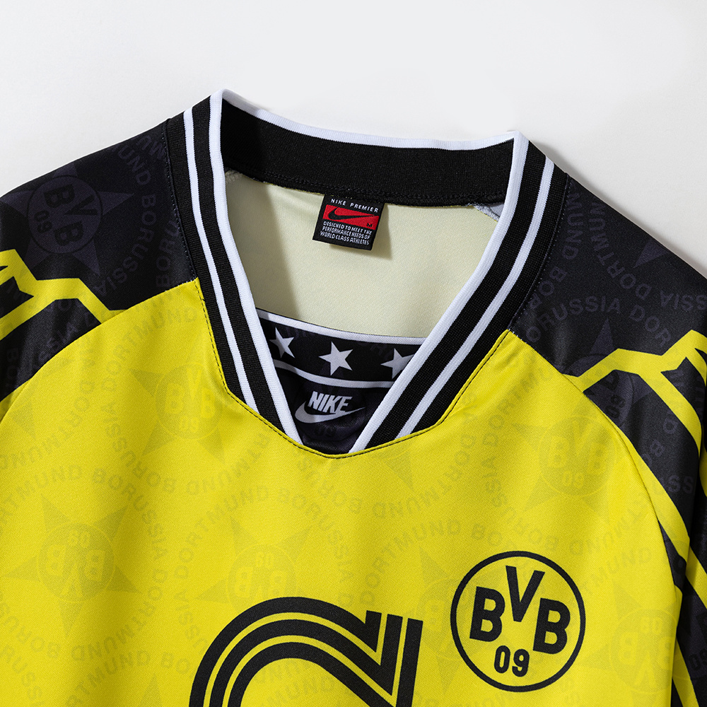 Borussia Dortmund 1994/95 Home Retro Jersey – Vintage Replica Football Soccer Shirt – Size S–2XL