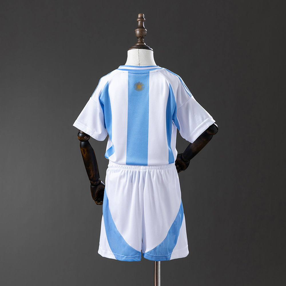 Argentina 2024/25 Home Kids Kit Jersey – Replica Football Soccer Shirt – Size 16–28
