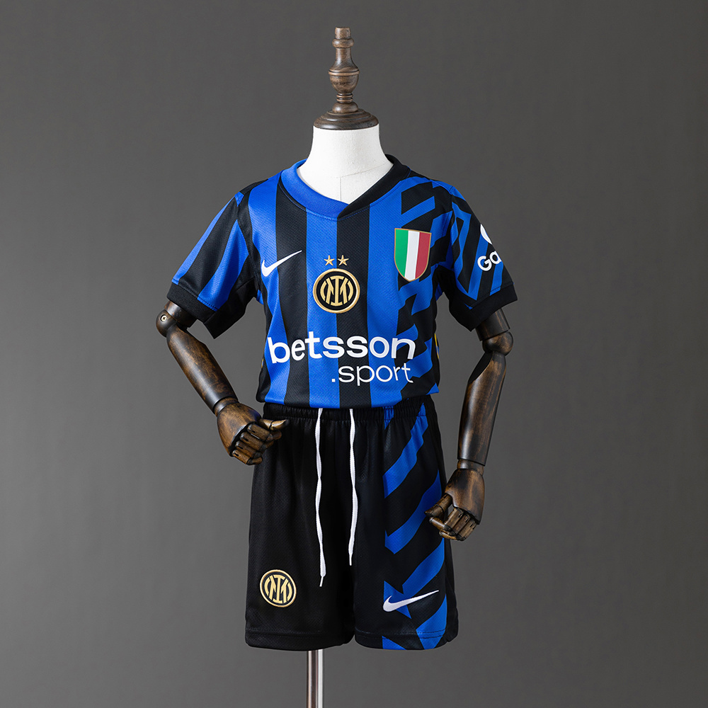 Inter Milan 24/25 Home Kids Kit Jersey – Replica Football Soccer Shirt – Size 16–28