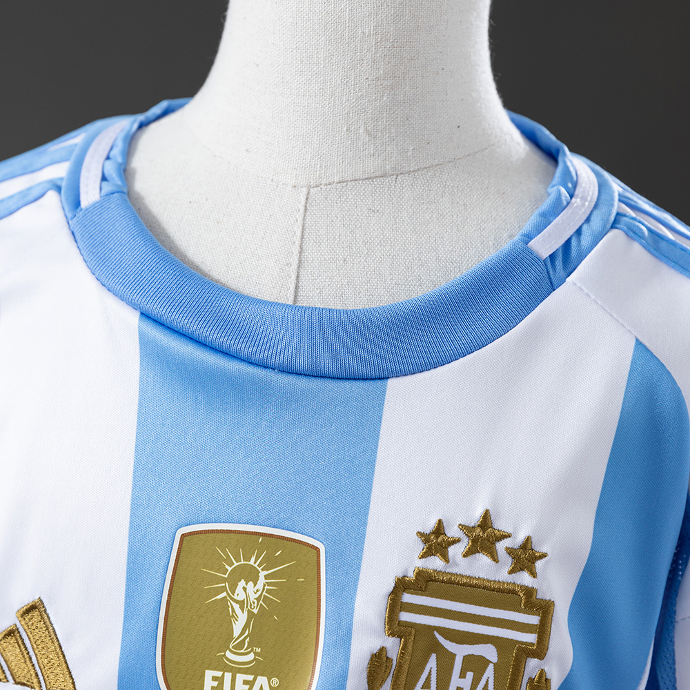 Argentina 2024/25 Home Kids Kit Jersey – Replica Football Soccer Shirt – Size 16–28