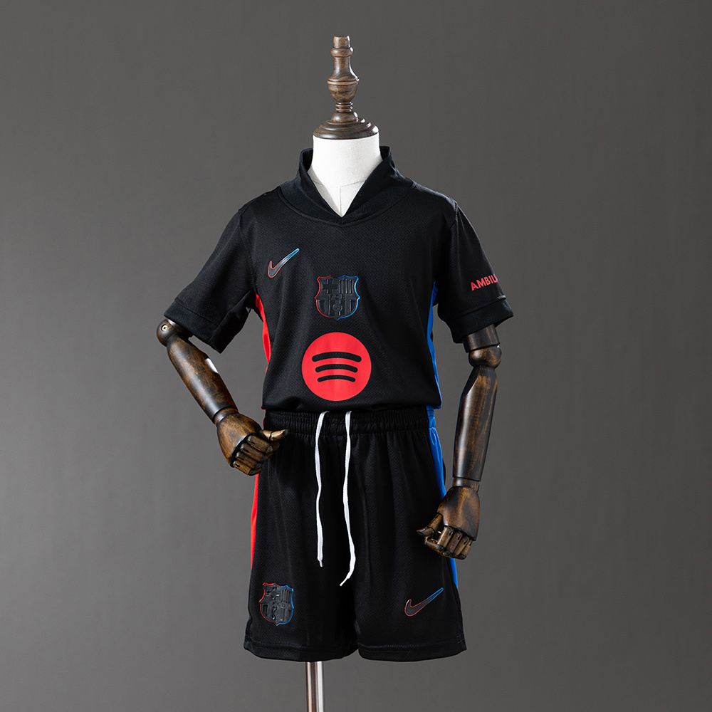 Barcelona 24/25 Away Kids Kit Jersey – Replica Football Soccer Shirt – Size 16–28