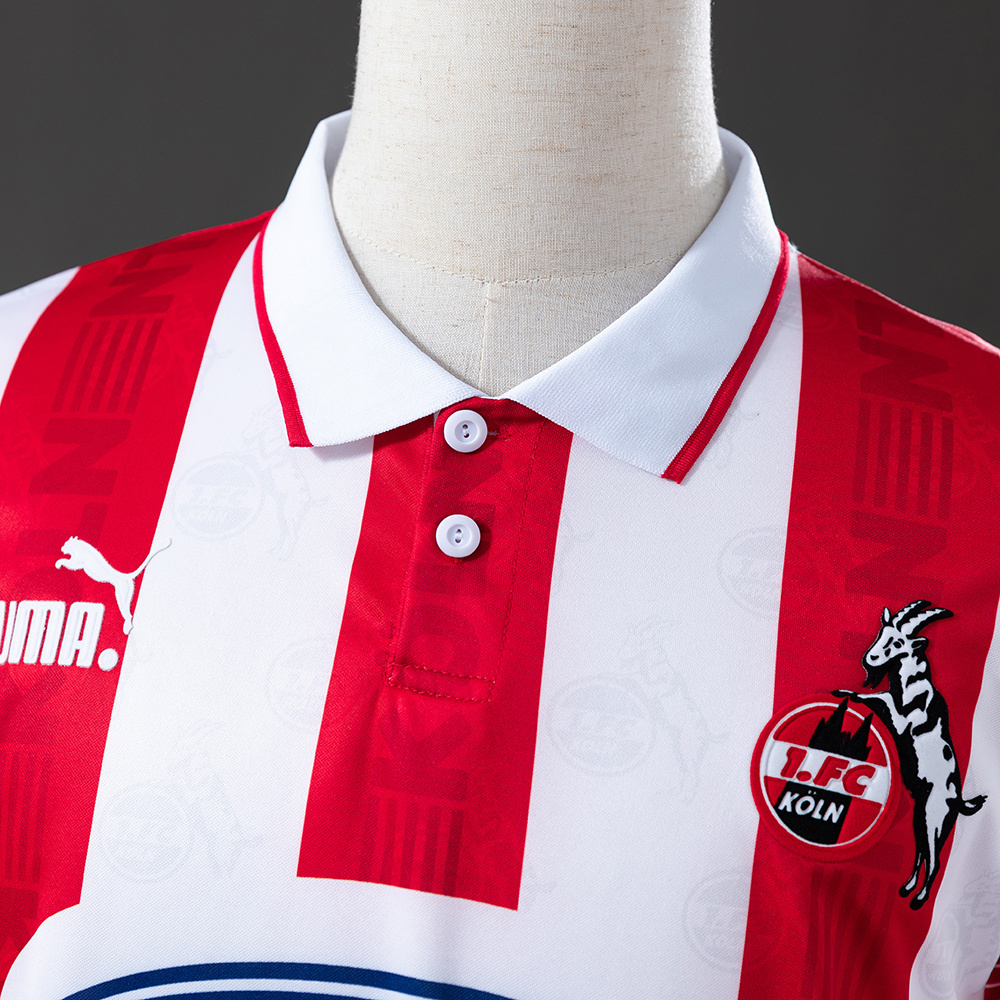 FC Cologne 1995/96 Home Retro Jersey – Vintage Replica Football Soccer Shirt – Size S–XXLeplica Football Soccer Shirt – Size S–XXL