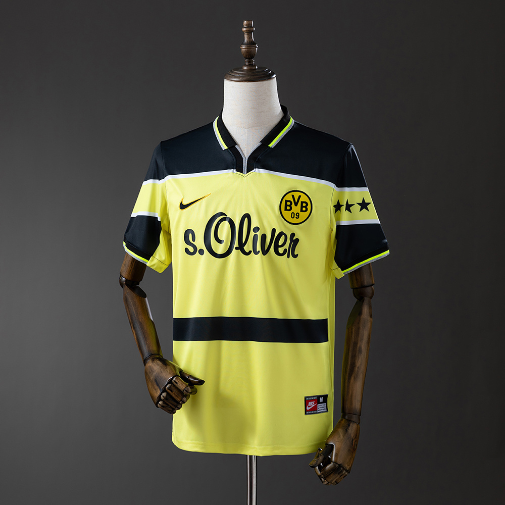 Borussia Dortmund 1997 Home Retro Jersey – Vintage Replica Football Soccer Shirt – Size S–XXL