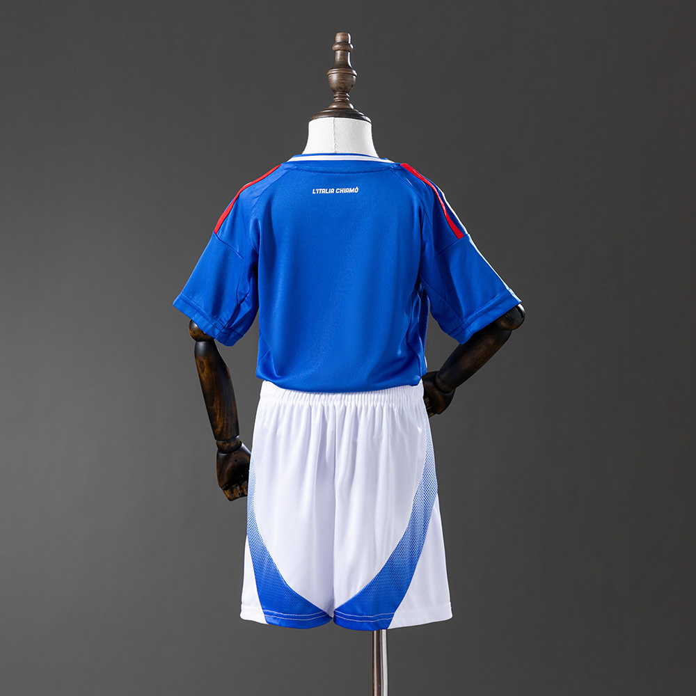 Italy 2024/25 Home Kids Kit Jersey – Replica Football Soccer Shirt – Size 16–28