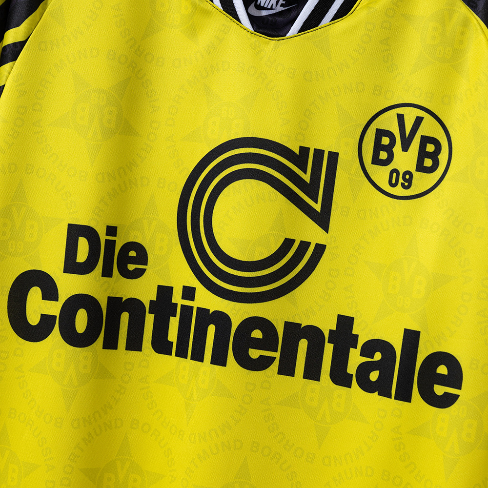 Borussia Dortmund 1994/95 Home Retro Jersey – Vintage Replica Football Soccer Shirt – Size S–2XL