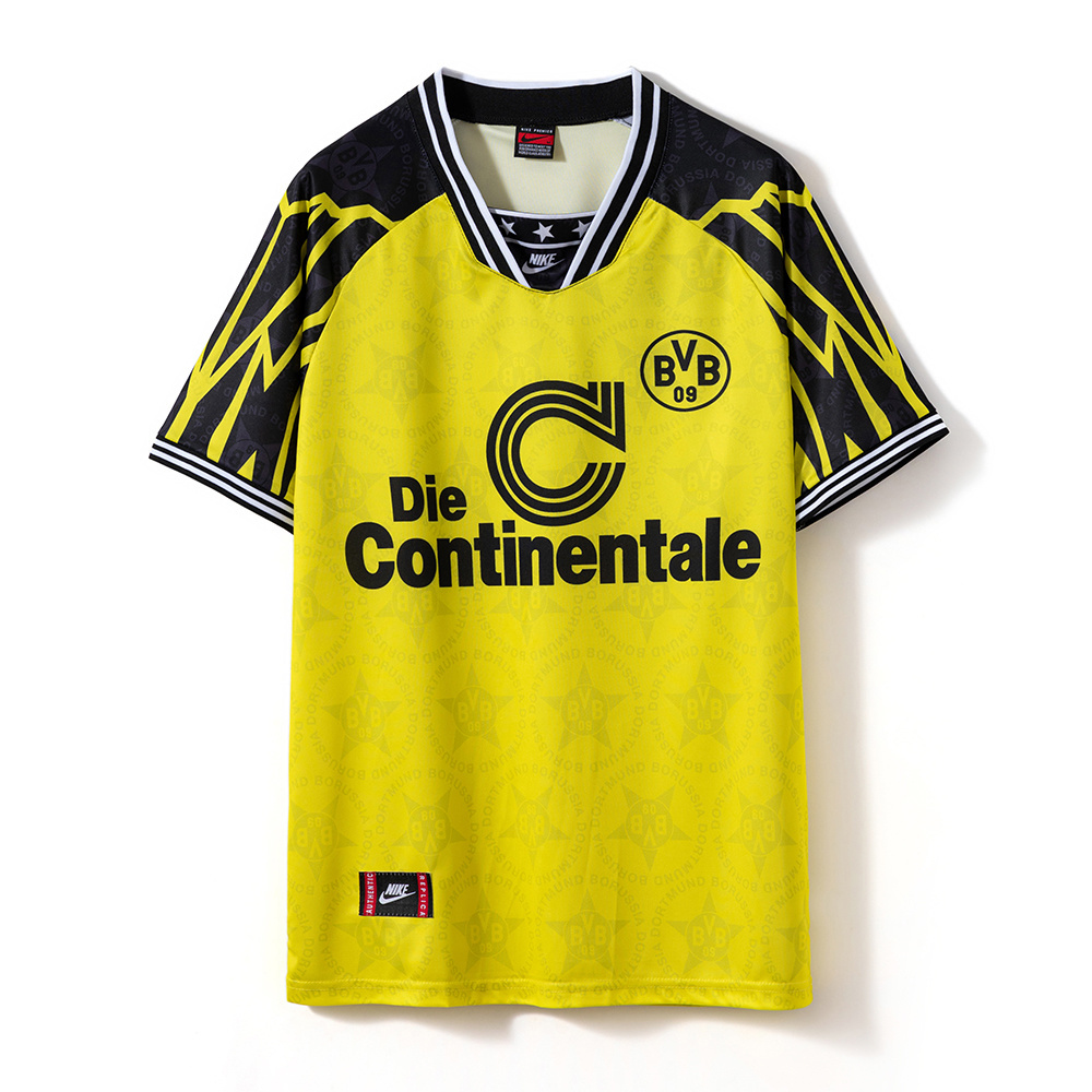 Borussia Dortmund 1994/95 Home Retro Jersey – Vintage Replica Football Soccer Shirt – Size S–2XL