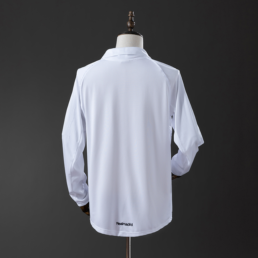 Real Madrid 2005/06 Home Long Sleeve Retro Jersey – Vintage Replica Football Soccer Shirt – S–XXL