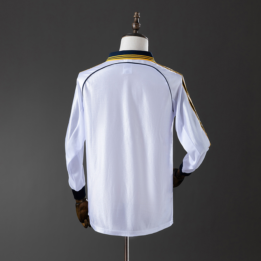Real Madrid 1998/00 Home Long Sleeve Retro Jersey – Vintage Replica Football Soccer Shirt – S–XXL
