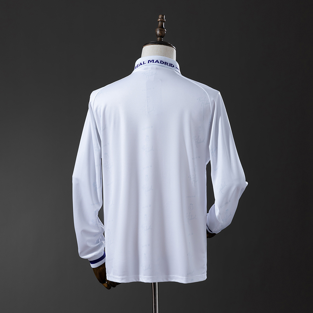 Real Madrid 1994/95 Home Long Sleeve Retro Jersey – Vintage Replica Football Soccer Shirt – S–XXL