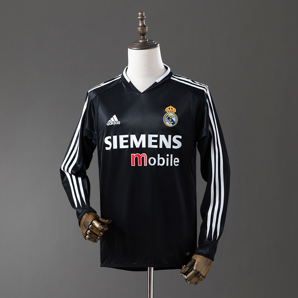 Real Madrid 2004/05 2nd Away Long Sleeve Retro Jersey – Vintage Replica Football Soccer Shirt – S–XXL