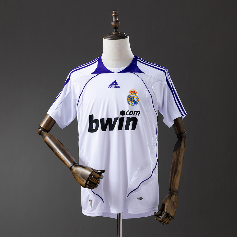 Real Madrid 2007/08 Home Retro Jersey – Vintage Replica Football Soccer Shirt – S–XXL