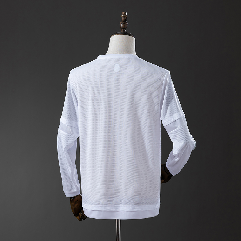 Real Madrid 2015/16 Home Long Sleeve Retro Jersey – Vintage Replica Football Soccer Shirt – S–XXL