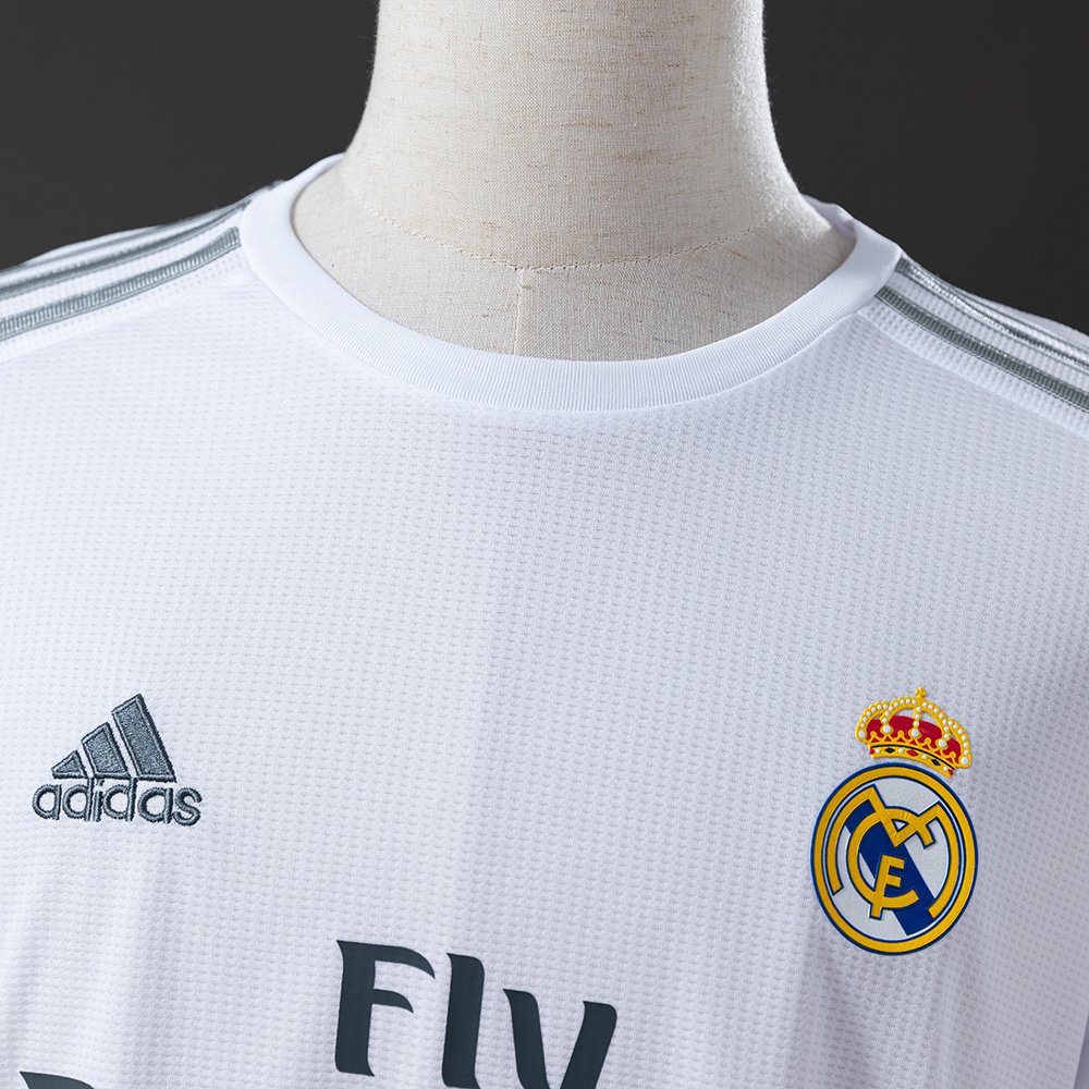 Real Madrid 2015/16 Home Long Sleeve Retro Jersey – Vintage Replica Football Soccer Shirt – S–XXL