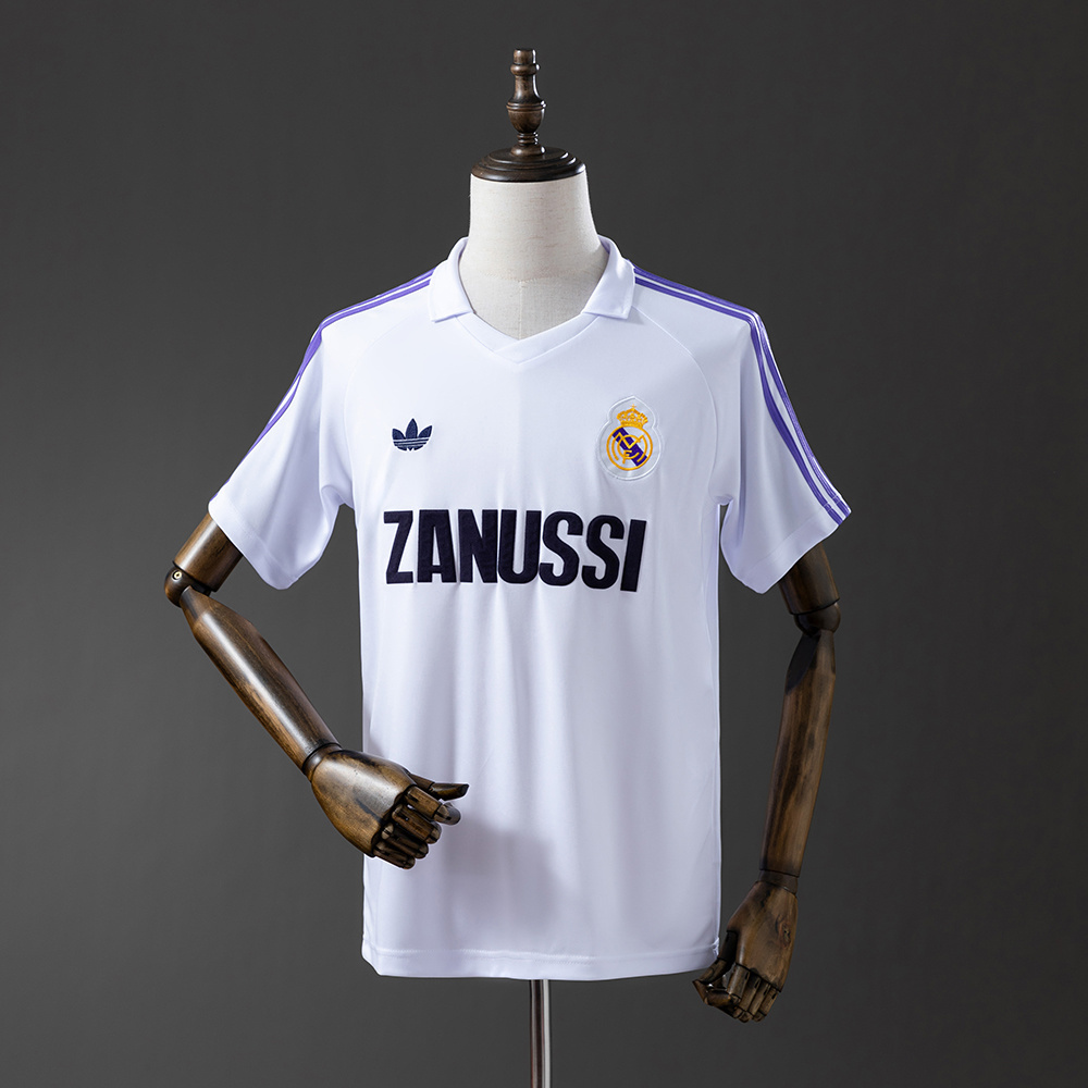 Real Madrid 1984/85 Home Retro Jersey – Vintage Replica Football Soccer Shirt – S–XXL