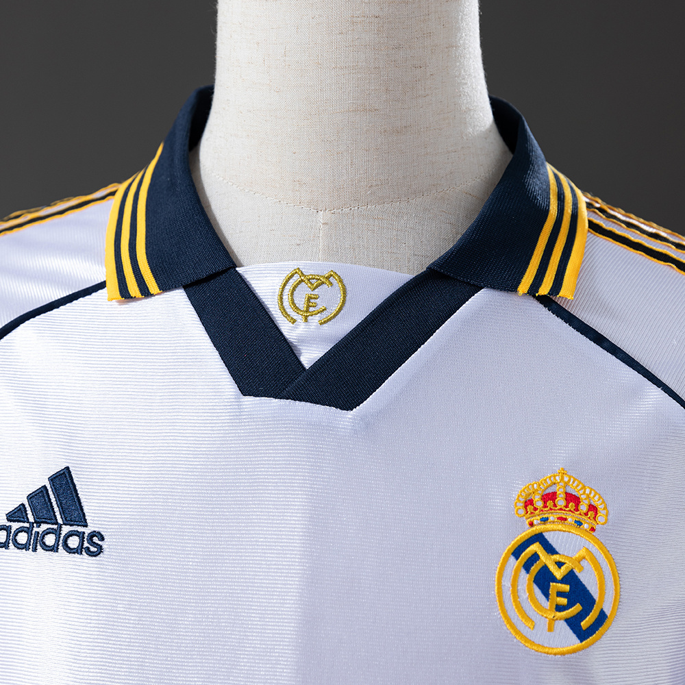 Real Madrid 1998/00 Home Long Sleeve Retro Jersey – Vintage Replica Football Soccer Shirt – S–XXL