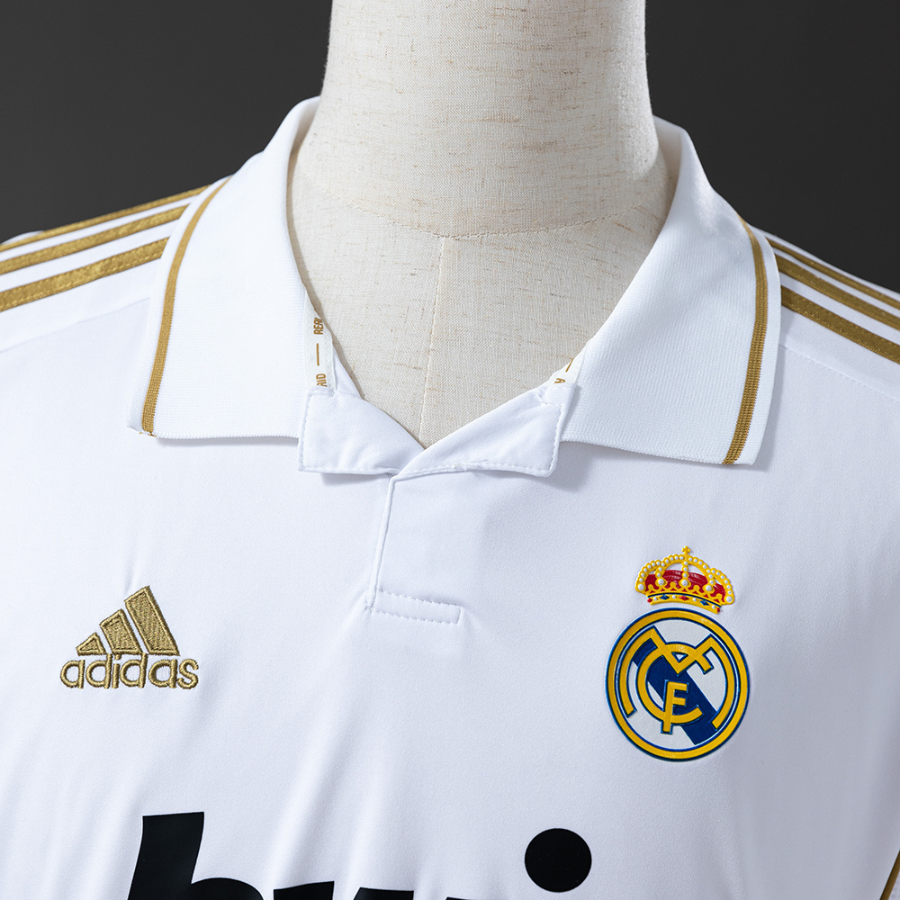 Real Madrid 2011/12 Home Long Sleeve Retro Jersey – Vintage Replica Football Soccer Shirt – S–XXL