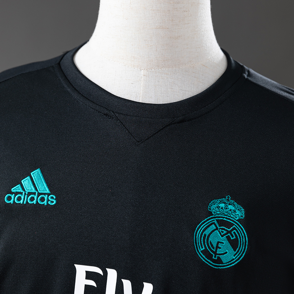 Real Madrid 2017/18 Away Long Sleeve Retro Jersey – Vintage Replica Football Soccer Shirt – S–XXL