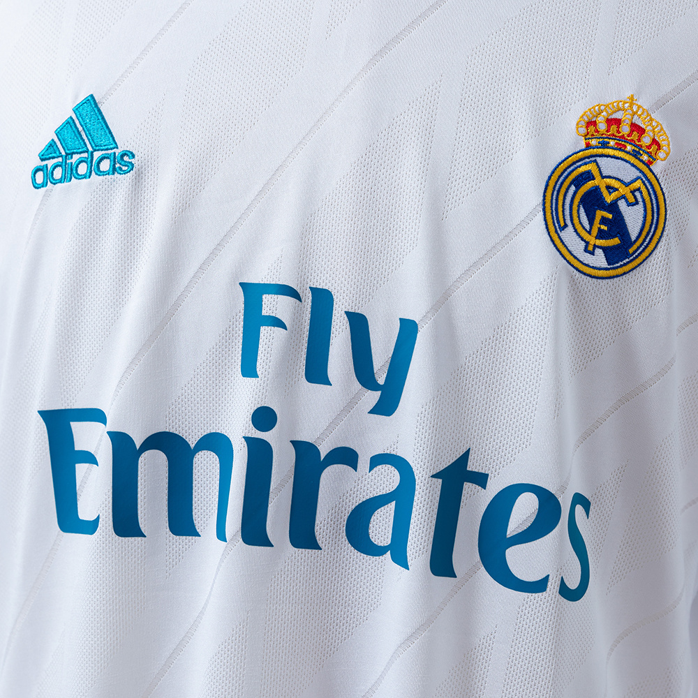 Real Madrid 2017/18 Home Long Sleeve Retro Jersey – Vintage Replica Football Soccer Shirt – S–XXL