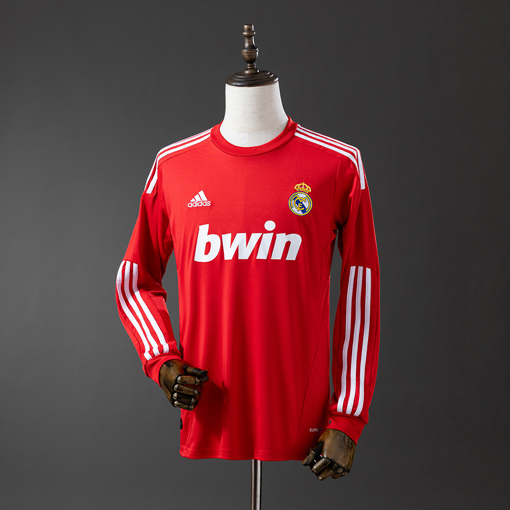 Real Madrid 2011/12 Second Away Long Sleeve Retro Jersey – Vintage Replica Football Soccer Shirt – S–XXL
