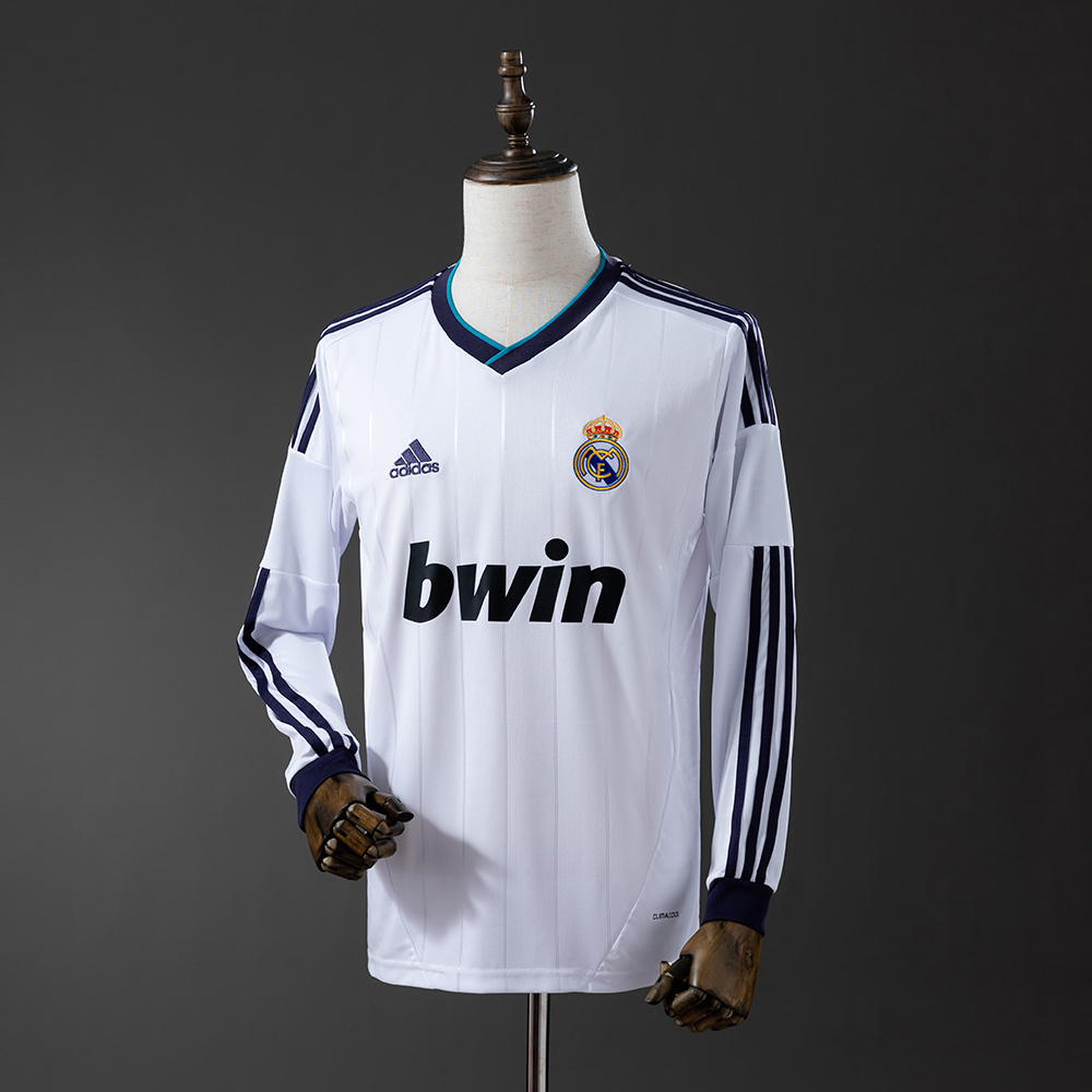 Real Madrid 2012/13 Home Long Sleeve Retro Jersey – Vintage Replica Football Soccer Shirt – S–XXL