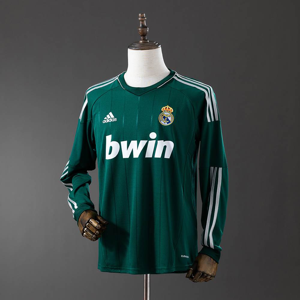 Real Madrid 2012/13 Second Away Long Sleeve Retro Jersey – Vintage Replica Football Soccer Shirt – S–XXL
