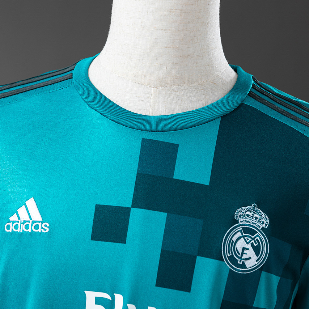 Real Madrid 2017/18 Second Away Long Sleeve Retro Jersey – Vintage Replica Football Soccer Shirt – S–XXL