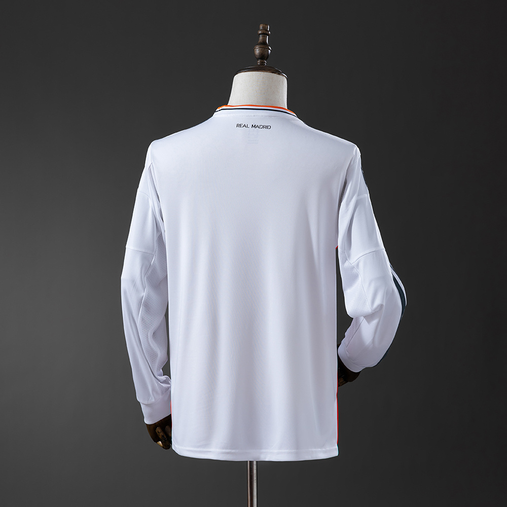 Real Madrid 2013/14 Home Long Sleeve Retro Jersey – Vintage Replica Football Soccer Shirt – S–XXL