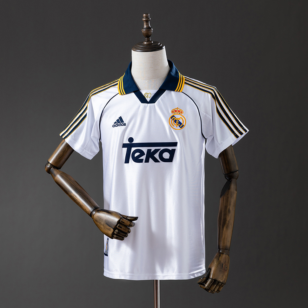 Real Madrid 1998/00 Home Retro Jersey – Vintage Replica Football Soccer Shirt – S–4XL