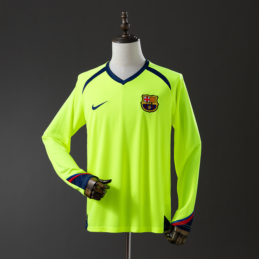 Barcelona 2005/06 Away Long Sleeve Retro Jersey – Vintage Replica Football Soccer Shirt – S–XXL