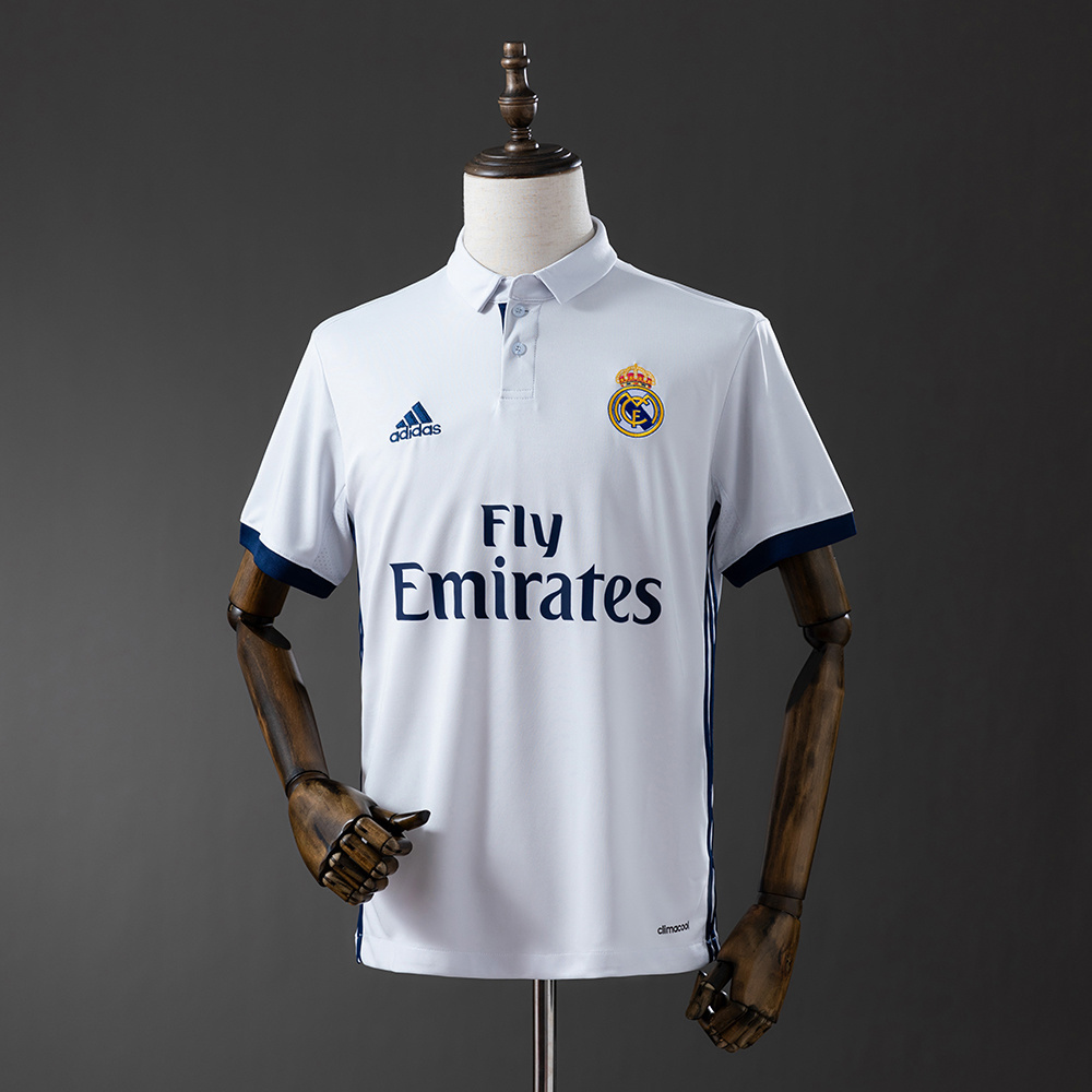 Real Madrid 2016/17 Home Retro Jersey – Vintage Replica Football Soccer Shirt – S–XXL
