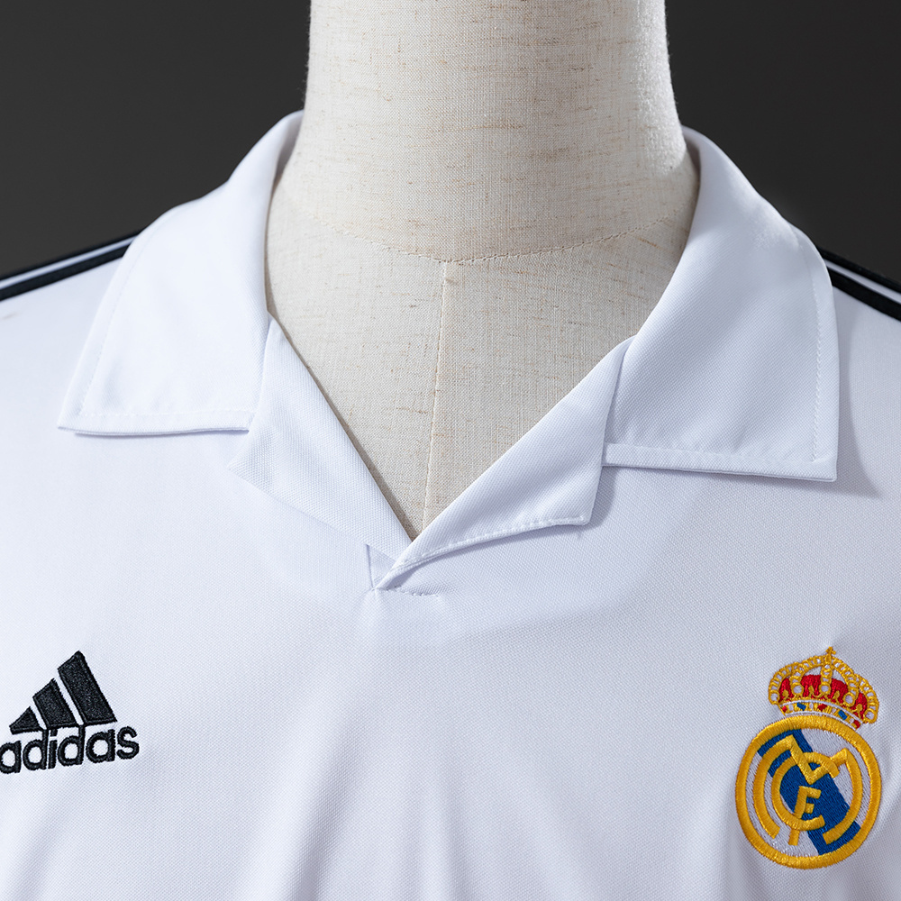 Real Madrid 2002/03 Home (UEFA Champions League) Long Sleeve Retro Jersey – Vintage Replica Football Soccer Shirt – S–XXL