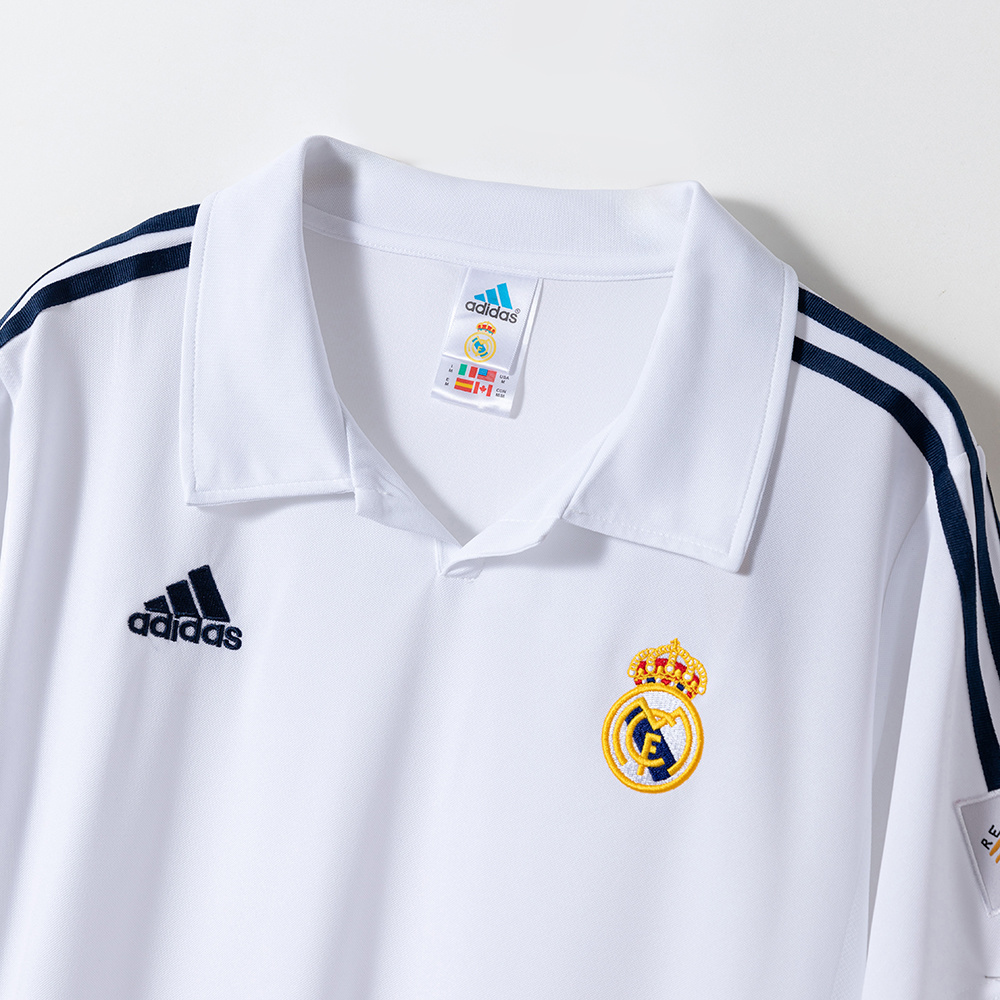 Real Madrid 2001/02 Home (UEFA Champions League) Retro Jersey – Vintage Replica Football Soccer Shirt – S–XXL