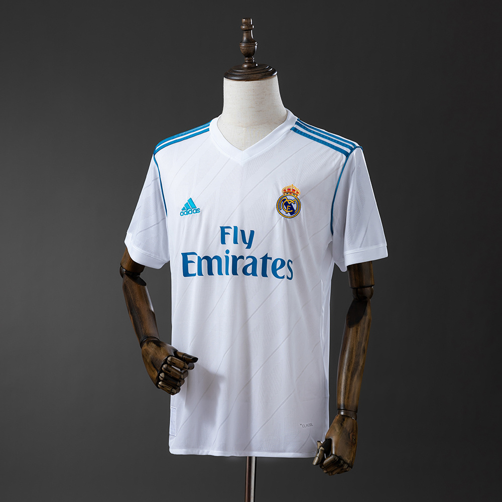 Real Madrid 2017/18 Home Retro Jersey – Vintage Replica Football Soccer Shirt – S–XXL