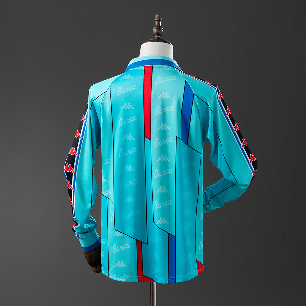 Barcelona 1996/97 Away Long Sleeve Retro Jersey – Vintage Replica Football Soccer Shirt – Size S–XXL