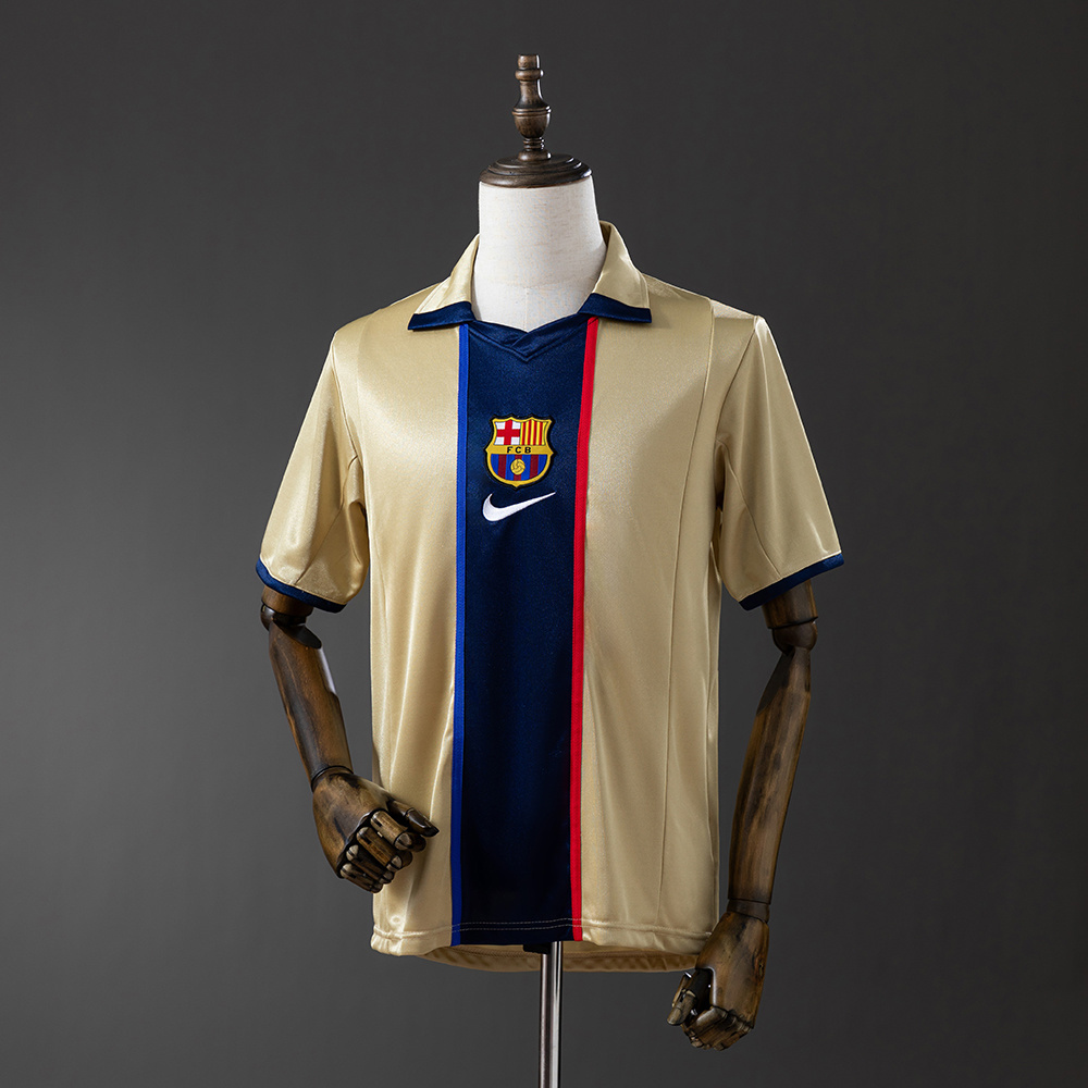 Barcelona 2001/02 Away Retro Jersey – Vintage Replica Football Soccer Shirt – Size S–XXL