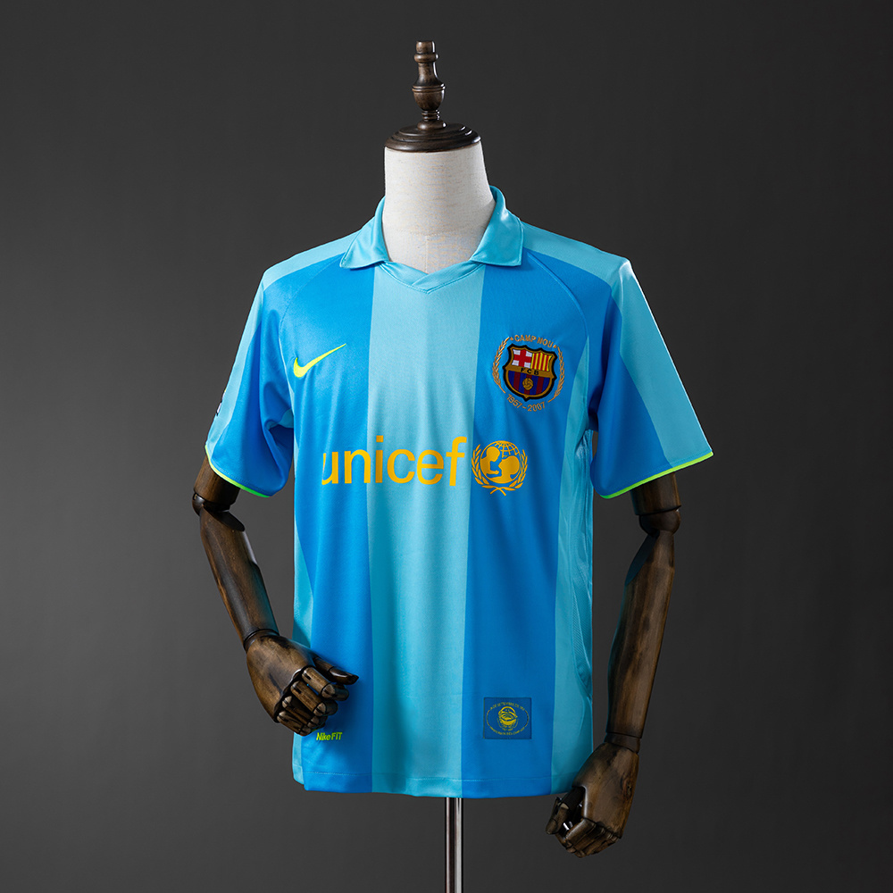Barcelona 2007/08 Away Retro Jersey – Vintage Replica Football Soccer Shirt – Size S–XXL